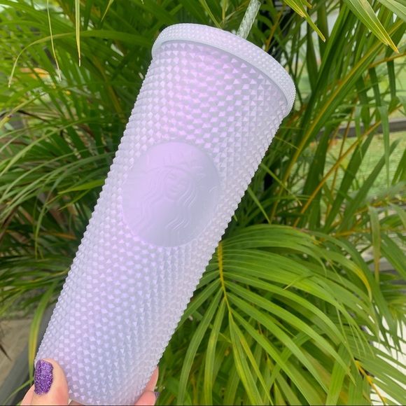 Starbucks Icy White Studded Cup Iridescent Lilac Tumbler Venti 24oz New 2022 - Picture 4 of 13